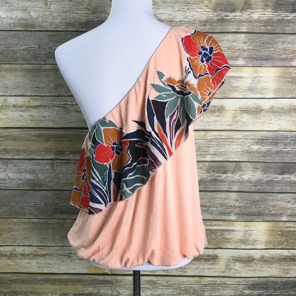 Free People Annka Floral One Shoulder Bubble Top - Picture 4 of 4